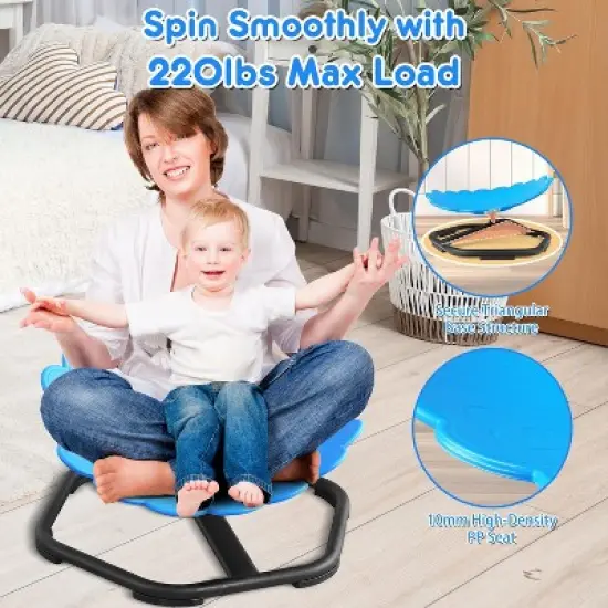 Terramus Flower Swivel Chair for Kids, 360&deg; Spinning Seat, Autism Sensory Spin Chair for Boys and Girls image {2}