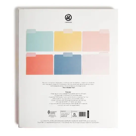 U Brands 24ct Super TabFile Folders - Two Toned image {2}