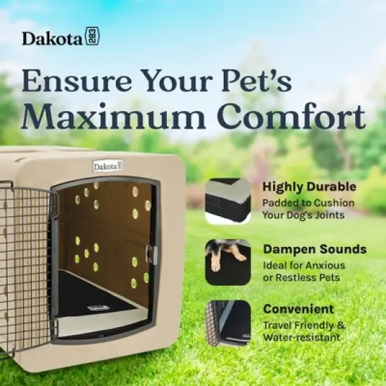 Dakota 283 Washable Portable Foam Cushioned Padded Indoor Dog Kennel Mat, Crate Cage Bed for Dogs and Pets, Black/Gray, Large image {2}