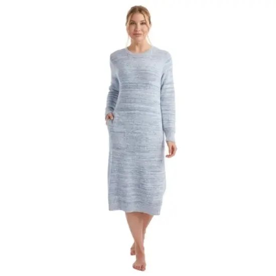 Softies Heathered Marshmallow 42" Crew Neck Lounge Dress with Pockets image {7}