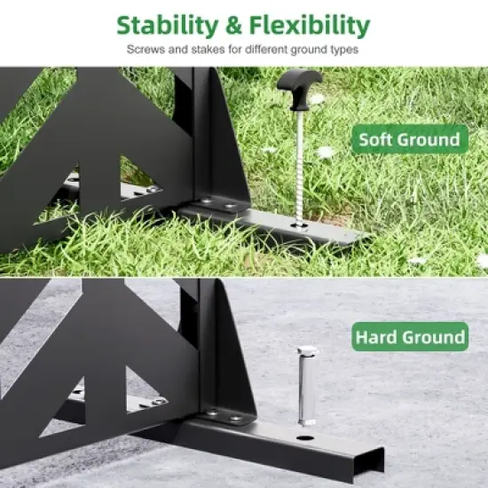 Fish Bone Pattern Black Galvanized Sheet Outdoor Privacy Screen, Garden Screen image {5}