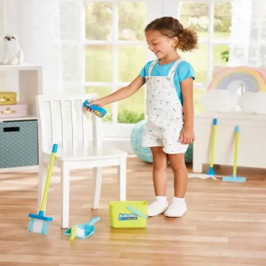 Kidoozie Just Imagine Cleaning Essentials Playset, Pretend Play Broom, Mop, Duster, Dust Pan, Bucket, Ages 2+ image {4}