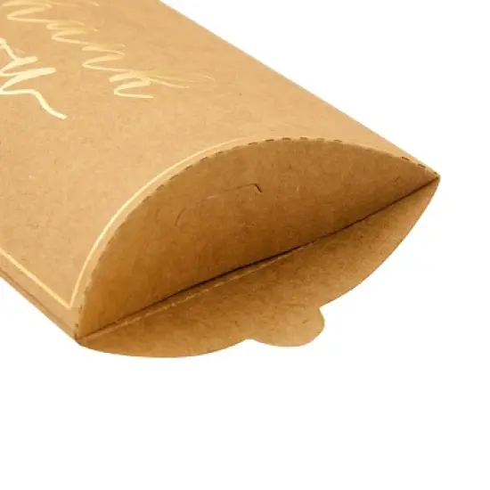 Sparkle and Bash 100 Pack Kraft Thank You Boxes for Favors with Gold Foil, Bulk Gift Wrap for Party Supplies, 5.2 x 3.2 In image {4}