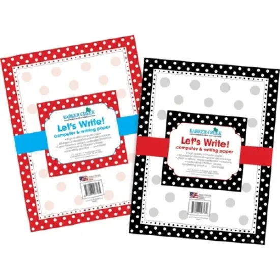 2pk Dots Let's Write! Computer & Writing Paper - Barker Creek: Decorative Writing Teacher Supplies, School Charts image {3}