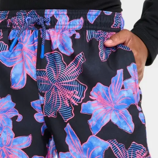 Boys' May Lilies Swim Trunks - art class&trade; Black and Purple image {2}