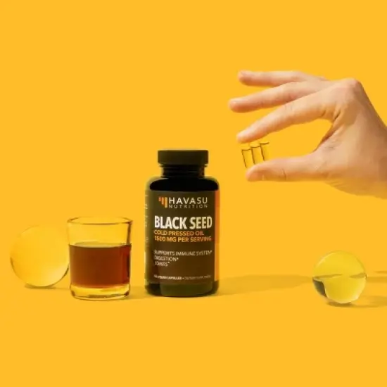 Organic Black Seed Oil Liquid & Capsules, Cold Pressed 4900 MG, Black Cumin Seed Oil Boosts Immune Support, Hair & Digestive Health, Havasu Nutrition image {5}