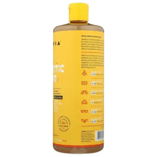 Alaffia Authentic Tangerine Citrus African Black Liquid Soap - 32 fz image {3}