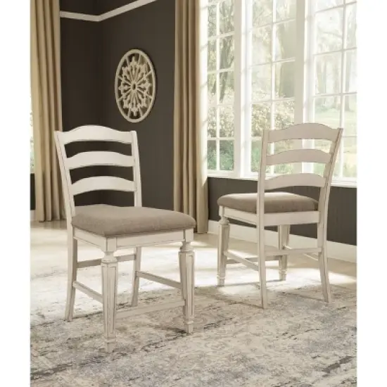 Realyn Counter Height Barstool Chipped White - Signature Design by Ashley image {1}