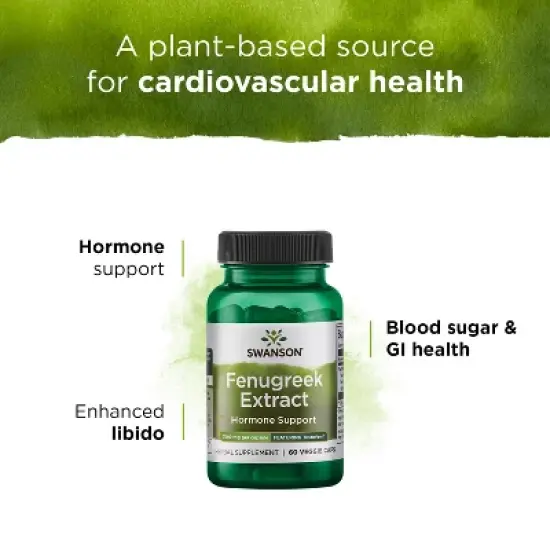 Swanson Fenugreek Extract - Featuring Testofen 300 mg 60 Veg Caps image {3}