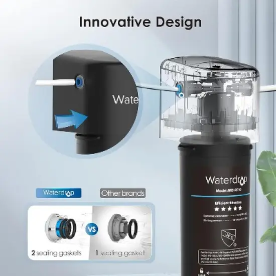 Waterdrop 10UB-B Under Sink Water Filter, Black Faucet image {4}