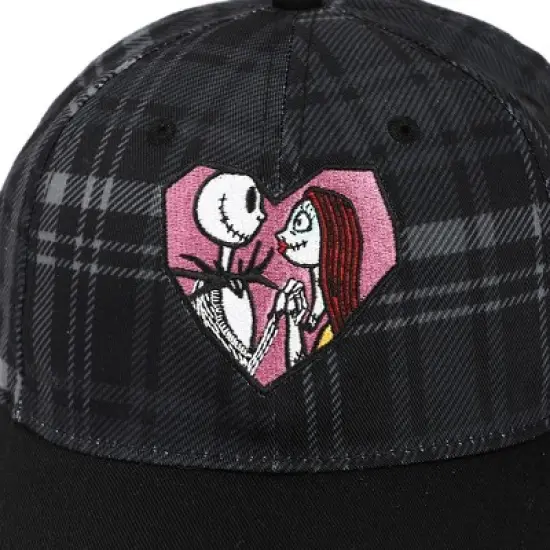 Nightmare Before Christmas Embroidered Plaid Color Block Cap image {4}