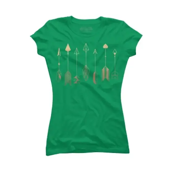 Junior's Design By Humans Be Brave Little Arrow (gold) By staceyroman T-Shirt image {10}