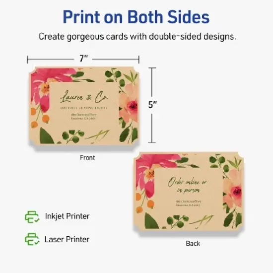 Avery Kraft Brown Invitation Cards, 5" x 7" Rectangle Scalloped Edge image {5}