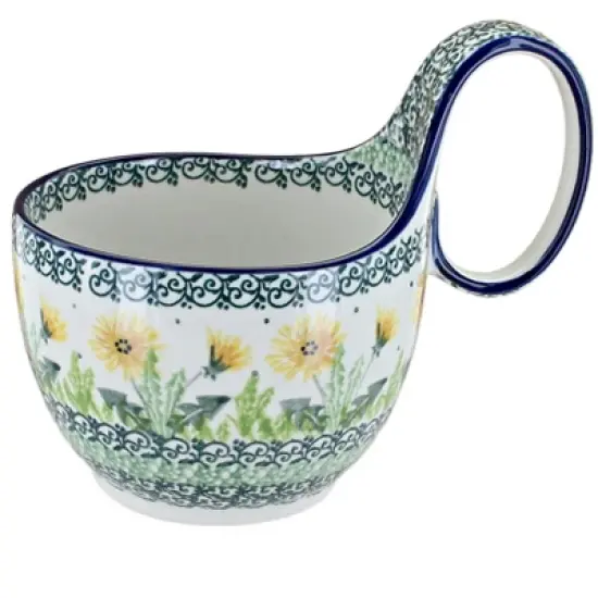 Blue Rose Polish Pottery 845 Ceramika Artystyczna Soup Mug image {6}