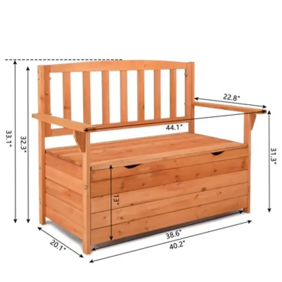 Karl Home | Wood Outdoor Storage Bench image {3}