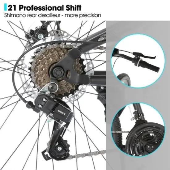 HILAND Full Suspension 26 Inch Men's Mountain Bike, 21-Speed, Adult MTB for Men & Women image {6}