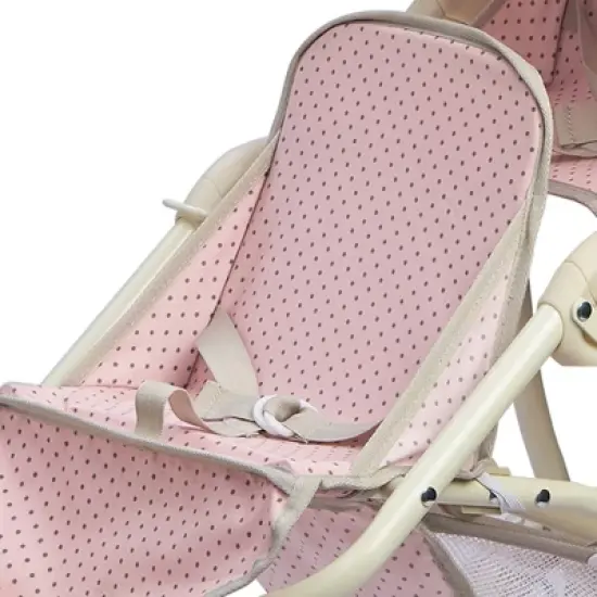 Olivia's Little World - Polka Dots Princess Baby Doll Twin Jogging Stroller - Pink & Gray image {6}