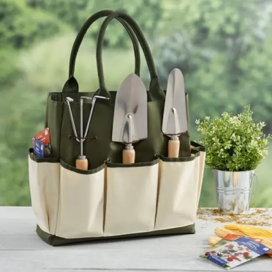 Personalization Mall Green Garden Tote and Tool Set image {1}