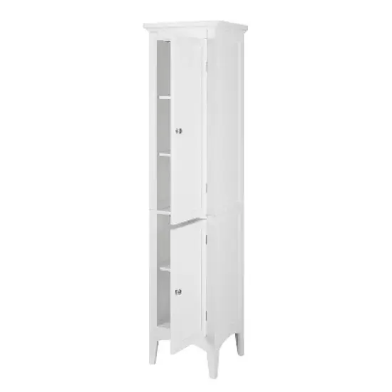 Teamson Home Glancy Wooden Tall Tower Cabinet with Storage, White image {5}