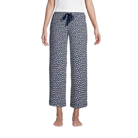 Lands' End Women's Lounge Mid Rise Wide Leg Crop Pajama Pants image {3}