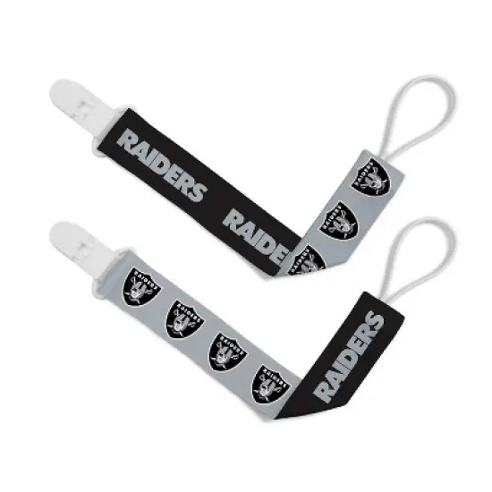 BabyFanatic Officially Licensed Unisex Pacifier Clip 2-Pack - NFL Las Vegas Raiders - Officially Licensed Baby Apparel image {1}