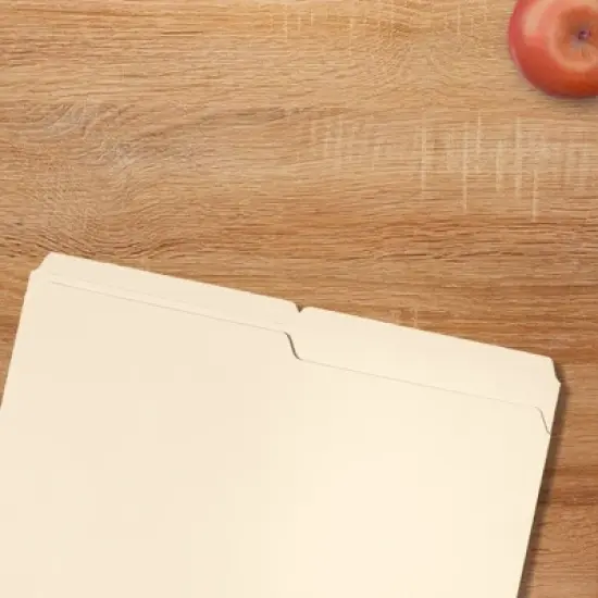 School Smart Manila File Folders, Letter Size, 1/2 Cut Tabs, Pack of 100 image {4}