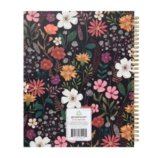 greenroom Planner 2026 Weekly/Monthly 8.5"x10.75" Large Hardcover Midnight Wildflower image {1}
