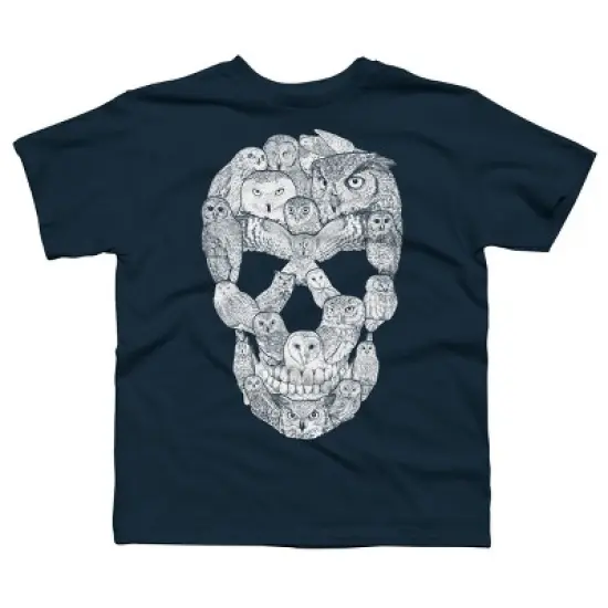 Boy's Design By Humans Sketchy Owl Skull By Dinny T-Shirt image {4}