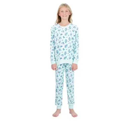 Sleep On It Girls 2-Piece Velour Pajama Set - Floral image {1}