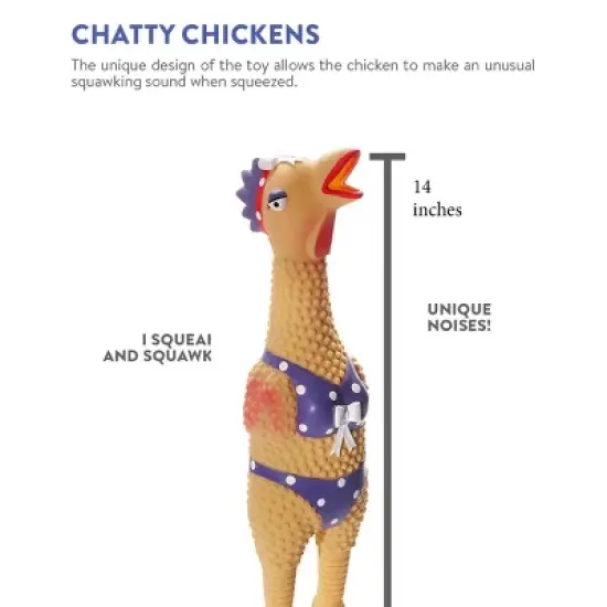 Charming Pet Henrietta Rubber Chicken Dog Toy - L image {2}