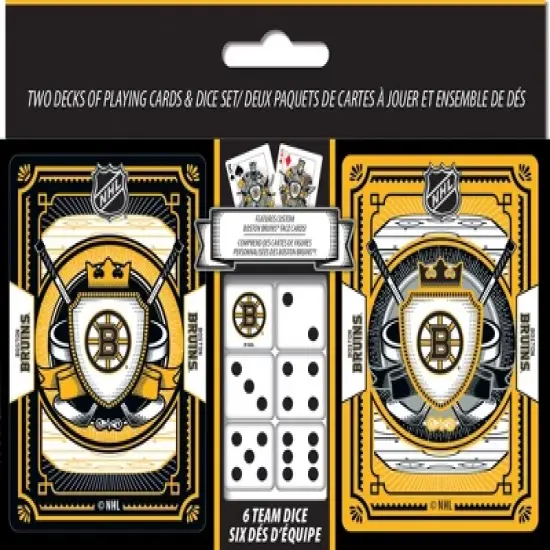 MasterPieces Officially Licensed NHL Boston Bruins 2-Pack Playing cards & Dice set for Adults image {1}