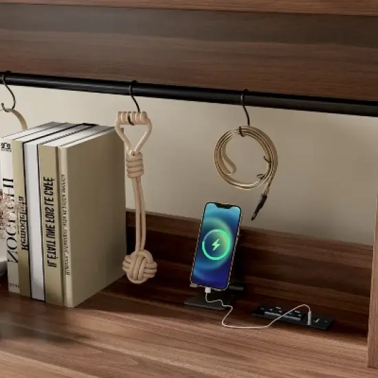 38in Dog Crate Furniture, Heavy Duty Dog Cage Table with 2 Storage Drawers and Shelves, Side End Table with Sliding Door for Dogs Indoor, Brown image {6}