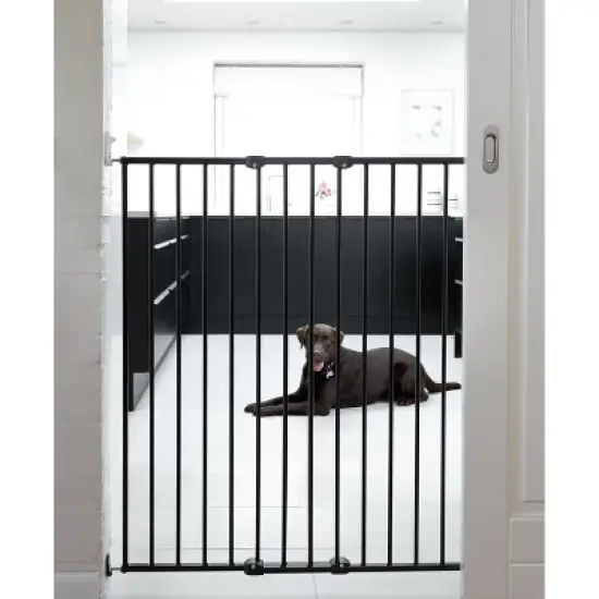 Scandinavian Pet Design Extra Tall 42" Wall Mount Baby & Pet Safety Gate, Black (2 Pack) image {3}