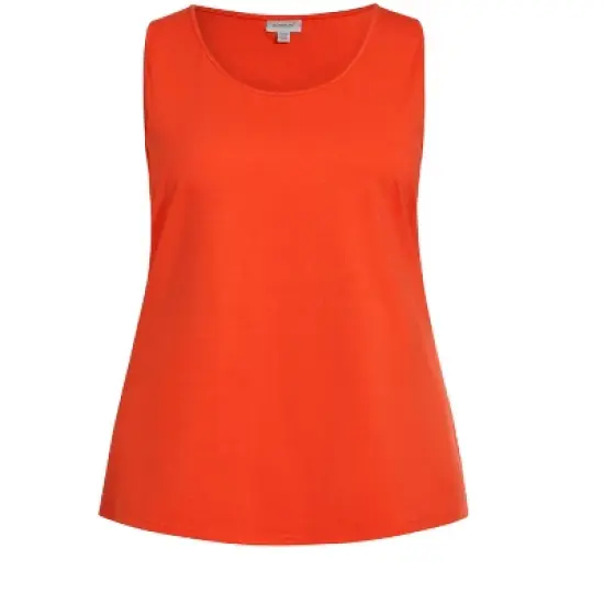 Women's Plus Size Essential Basic Tank  - Red Alert | AVENUE image {2}