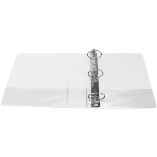 School Smart Round Ring View Binder, Polypropylene, 3 Inches, White image {1}