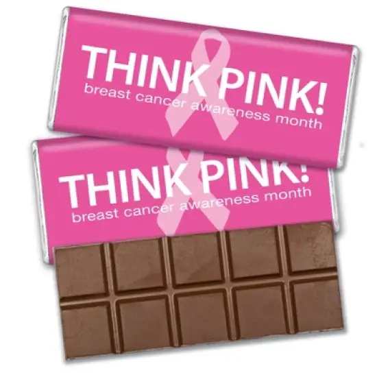 Breast Cancer Awareness Candy Favors Belgian Chocolate Bars - Pink Ribbon image {4}