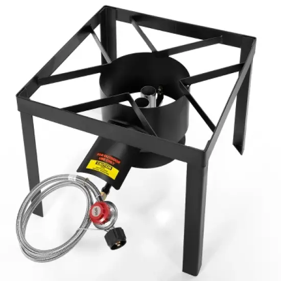 Barton 64 Quart Aluminum Turkey Fryer Steamer Cast Iron Burner Fair Clam Bake Pot Kit XL Capacity image {3}