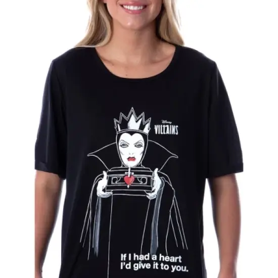 Disney Princess Women's Villains Evil Queen Nightgown Sleep Shirt Black image {1}