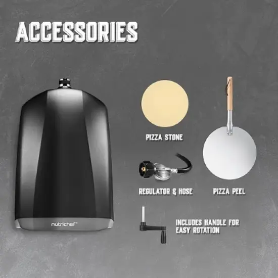 NutriChef 360&deg; Portable Oven with Rotating Pizza Stone - Black image {4}
