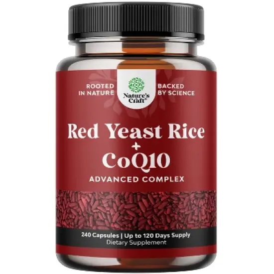 Red Yeast Rice + CoQ10 Advanced Complex Capsule, Support Skin, Heart, Lung & Brain Health, Nature's Craft, 60, 120 or 240ct image {9}