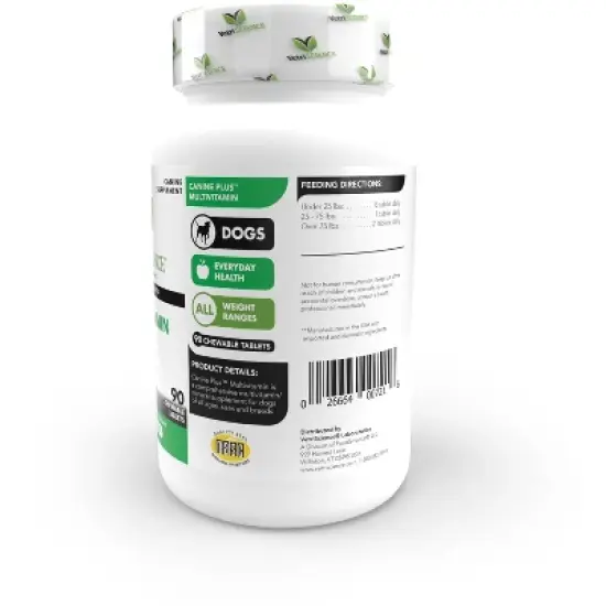 VetriScience Canine Plus Multivitamin for Senior Dogs, Mood, Skin, Coat, Liver Function, Duck Flavor, 90 Chewable Tablets image {1}