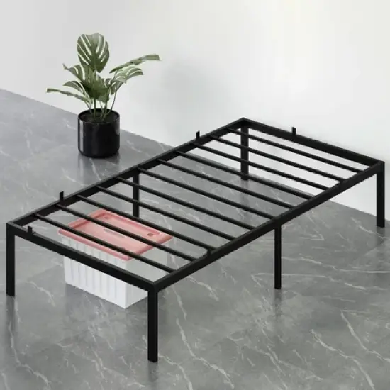 Garvee 14 Inch Twin/Full/Queen Bed Frame with Storage,Metal Platform Twin Bed Frame No Box Spring Needed Steel Slat Support Easy Assembly image {7}