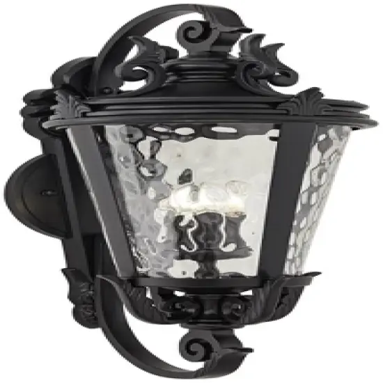 John Timberland Casa Marseille Vintage Rustic Outdoor Wall Light Fixture Textured Black 36" Clear Hammered Glass for Post Exterior Barn Deck House image {5}