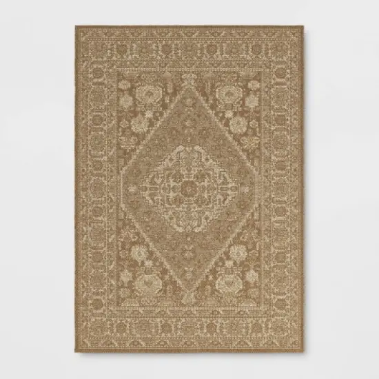 Persian Rectangular Flat Woven Outdoor Area Rug Beige - Threshold&trade; image {4}