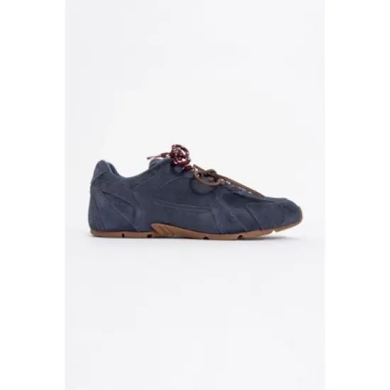 Selena - Navy Blue Suede Leather Sneakers (Women) | Forever & Always Shoes image {4}
