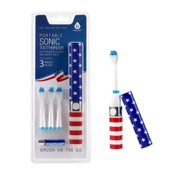 Pursonic Portable Sonic Toothbrush with 3 Brush Heads image {8}