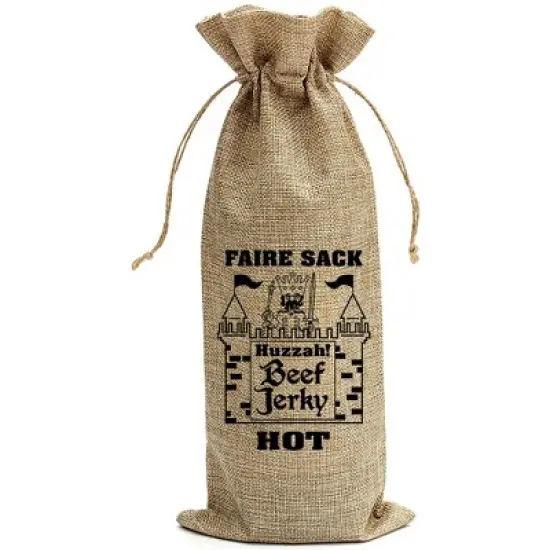 Buffalo Bills Hot 5oz Faire Sack Huzzah Beef Jerky in Burlap Wine Bag (3 packs hot beef jerky) image {3}