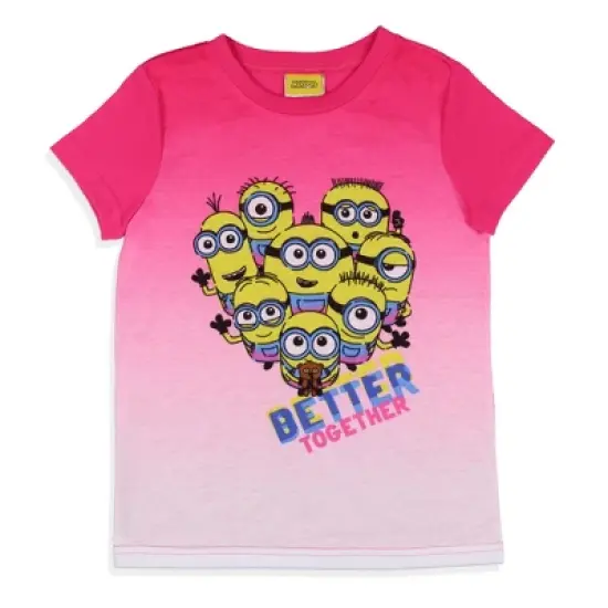 Despicable Me Girls' Movie Minions Better Together Pajama Set Shorts Pink image {1}