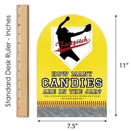 Big Dot of Happiness Grand Slam - Fastpitch Softball - How Many Candies Birthday Party or Baby Shower Candy Guessing Game image {5}