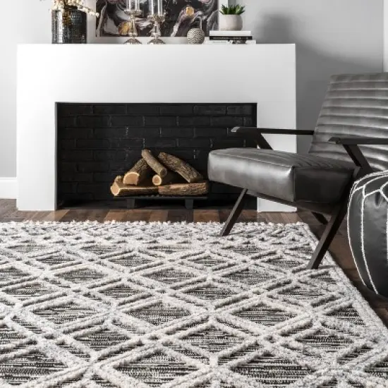 nuLOOM Ansley Moroccan Lattice Tassel Area Rug image {7}